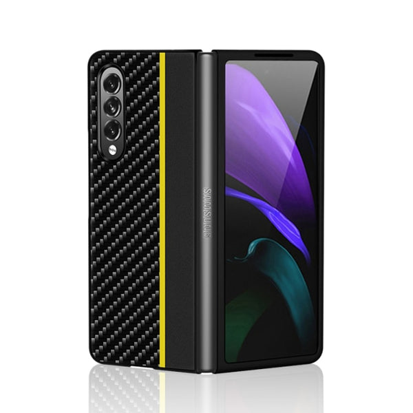 New Carbon Fiber Textured Leather Cover Case For Samsung Galaxy Z Fold 2 3 Series