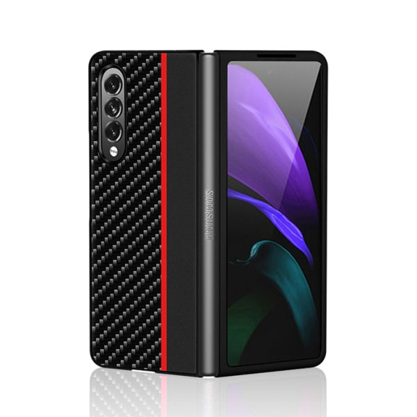 New Carbon Fiber Textured Leather Cover Case For Samsung Galaxy Z Fold 2 3 Series