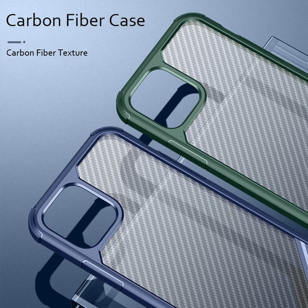 New Carbon Fiber Silicone Shock-Resistant Case Cover For iPhone XS 11 12 13 Pro Max Series