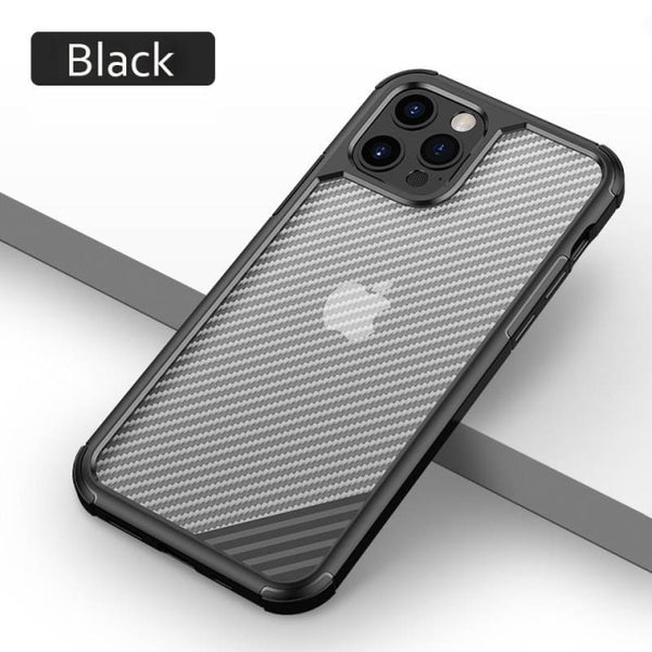 New Carbon Fiber Silicone Shock-Resistant Case Cover For iPhone XS 11 12 13 Pro Max Series