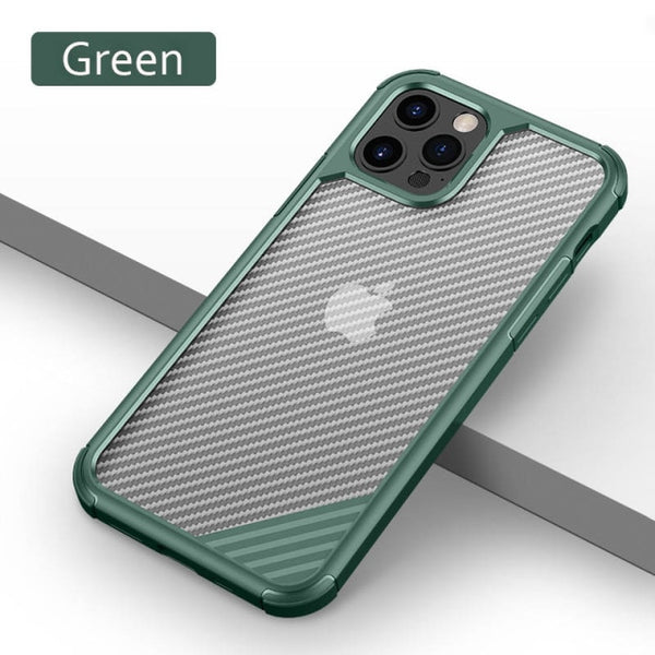 New Carbon Fiber Silicone Shock-Resistant Case Cover For iPhone XS 11 12 13 Pro Max Series