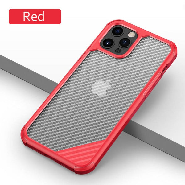 New Carbon Fiber Silicone Shock-Resistant Case Cover For iPhone XS 11 12 13 Pro Max Series