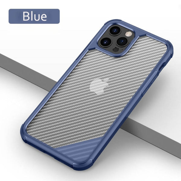 New Carbon Fiber Silicone Shock-Resistant Case Cover For iPhone XS 11 12 13 Pro Max Series