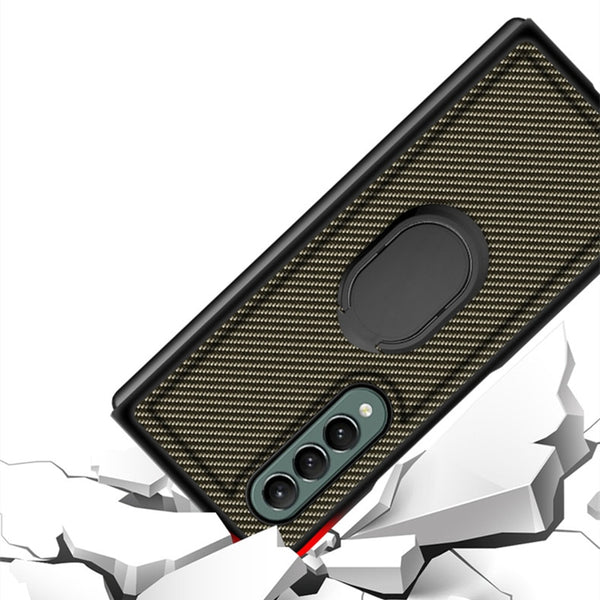 New Protective Magnetic Armor Case With Ring Holder Kickstand For Galaxy Z Fold 2 3 5G Series