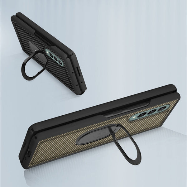 New Protective Magnetic Armor Case With Ring Holder Kickstand For Galaxy Z Fold 2 3 5G Series