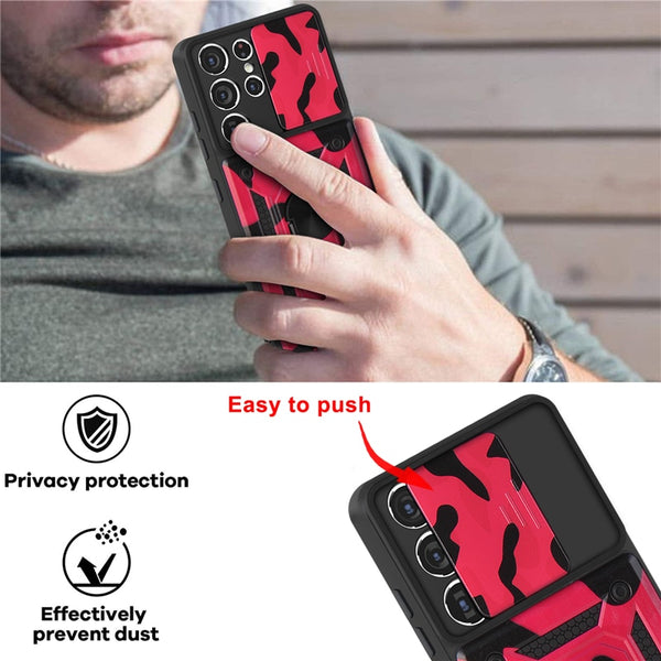 New Camouflage Style Heavy Duty Armor Bumper Cover Case For Samsung Galaxy S24 S23 Plus Ultra Series