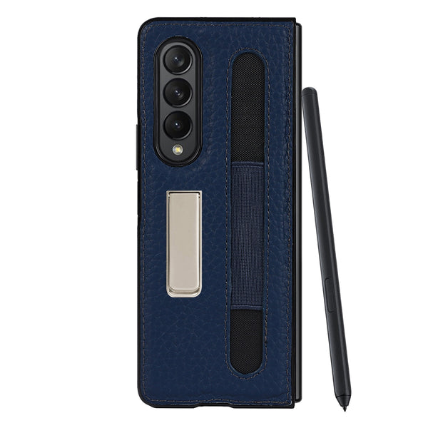 New Magnetic Portable Slim Protective Leather Case With Pen Holder & Kickstand For Galaxy Z Fold 3 5G Series