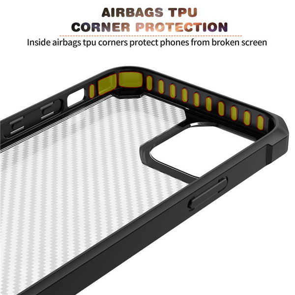 New Transparent Carbon Fiber Textured Case Cover For iPhone XS 11 12 13 Pro Max Series