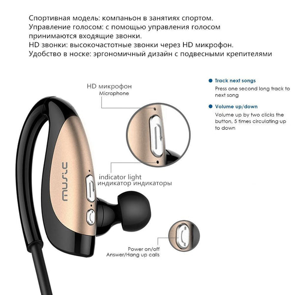 New Auriculares Bluetooth Sports Running Earphones Headset with Microphone