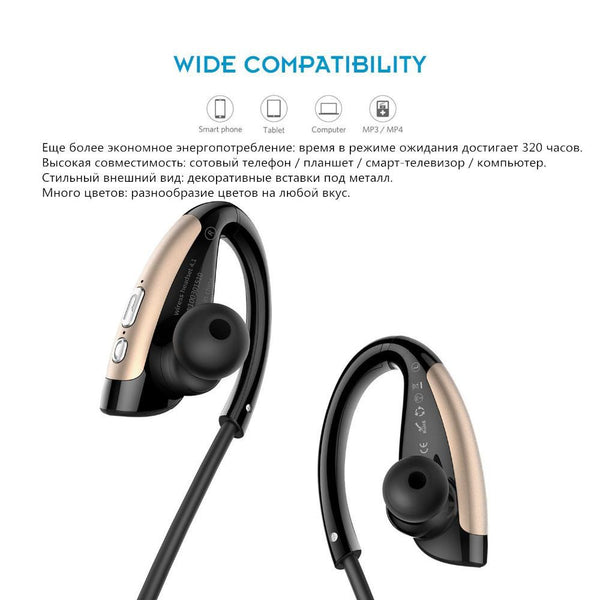 New Auriculares Bluetooth Sports Running Earphones Headset with Microphone