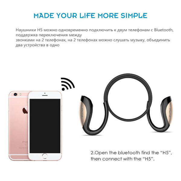 New Auriculares Bluetooth Sports Running Earphones Headset with Microphone