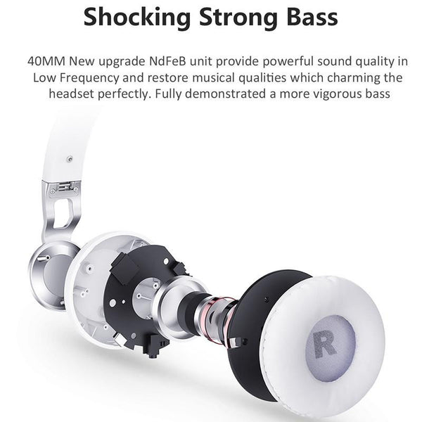 New Studio Headband Over-Ear Bluetooth Headphones with BT4.1 Stereo and Microphone