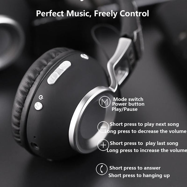 New Studio Headband Over-Ear Bluetooth Headphones with BT4.1 Stereo and Microphone.