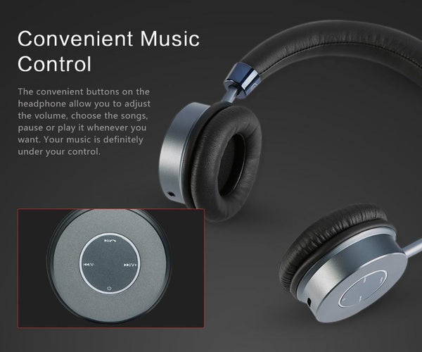 New Cushion-Fitted Wireless Bluetooth Remix Stereo Headphone for iPhones Androids Windows