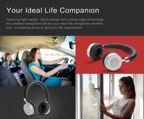New Cushion-Fitted Wireless Bluetooth Remix Stereo Headphone for iPhones Androids Windows