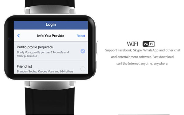 New Enhanced Screen Bluetooth Smart Watch Android OS Camera with Touch Screen GPS Dual Core 1.2GHz