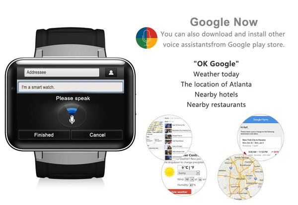 New Enhanced Screen Bluetooth Smart Watch Android OS Camera with Touch Screen GPS Dual Core 1.2GHz