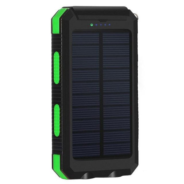 New 10000mAh Waterproof Portable Solar Charger Dual USB Battery Power Bank for Smartphones Tablets