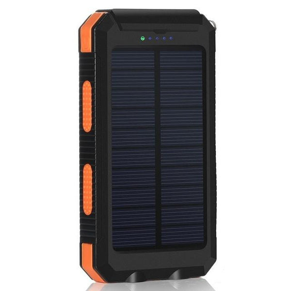 New 10000mAh Waterproof Portable Solar Charger Dual USB Battery Power Bank for Smartphones Tablets