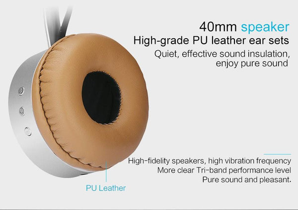 New Deluxe Cushion-Fitted Bluetooth HiFi Headset with Stereo Heavy Bass and Microphone