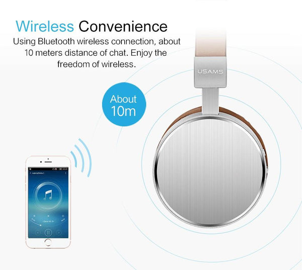 New Deluxe Cushion-Fitted Bluetooth HiFi Headset with Stereo Heavy Bass and Microphone