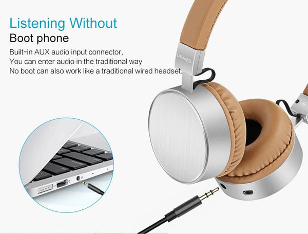 New Deluxe Cushion-Fitted Bluetooth HiFi Headset with Stereo Heavy Bass and Microphone