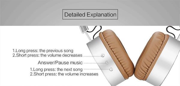 New Deluxe Cushion-Fitted Bluetooth HiFi Headset with Stereo Heavy Bass and Microphone