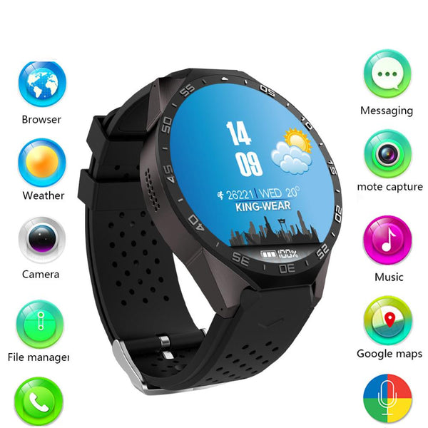 New Luxury Sports Quad Core GPS Bluetooth Smart Watch with Heart Rate WIFI Multiple Enhanced Screen Dials Gesture Control