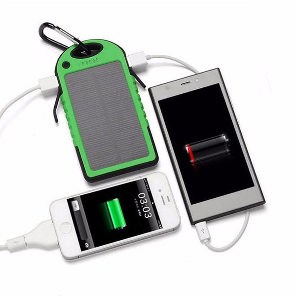 New Solar Power Bank with LED  + Emergency Camping Flashlight Light Torch Lamp