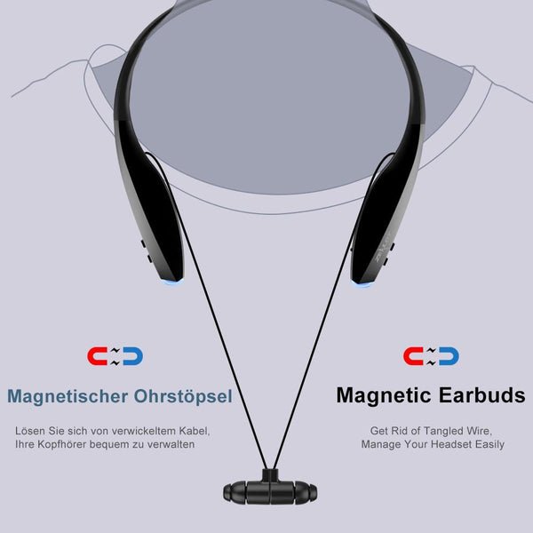 New Bluetooth Ultra Lightweight & Slim Wireless Neckband Sport Magnetic Earbuds.