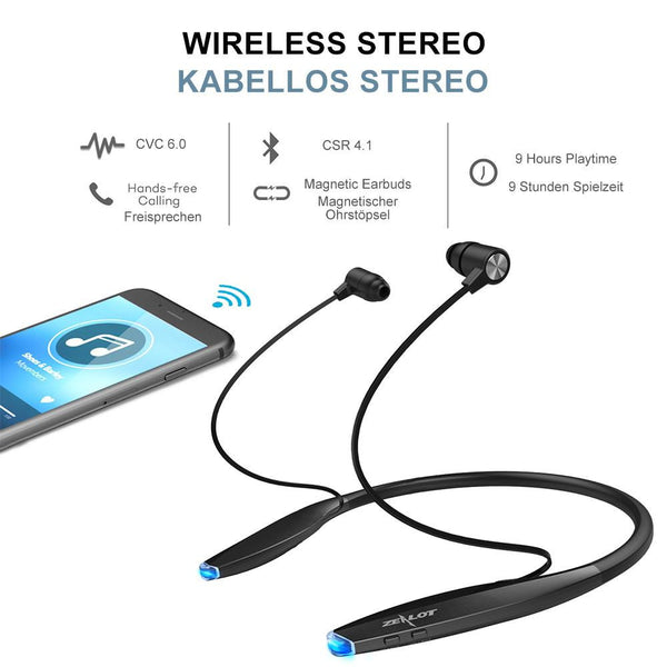 New Bluetooth Ultra Lightweight & Slim Wireless Neckband Sport Magnetic Earbuds.