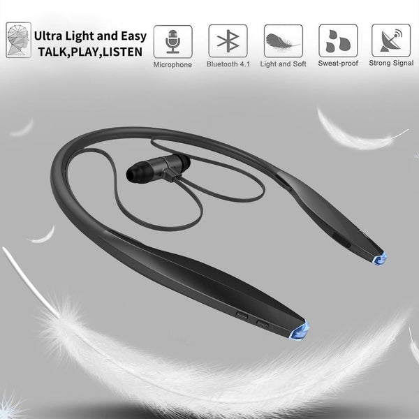 New Bluetooth Ultra Lightweight & Slim Wireless Neckband Sport Magnetic Earbuds.