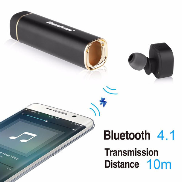 Excelvan K1 Bluetooth Stereo Handsfree One-Piece Earphone With Power Bank