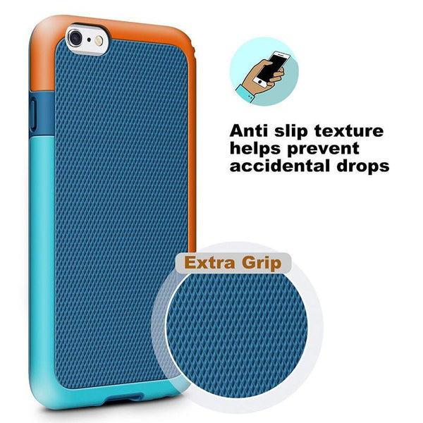 New 2  in 1 Candy-Colored Tough Silicone Slim Shockproof Hybrid Case for iPhone 6 6S Plus 7 7Plus