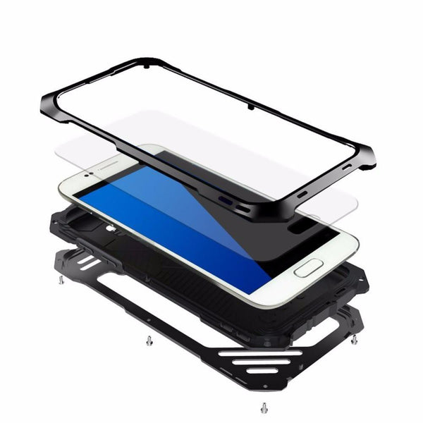 Deluxe Dustproof Metal Case Anti-Shock Cover with HD Lens For Samsung Galaxy S7 & S7 Edge.