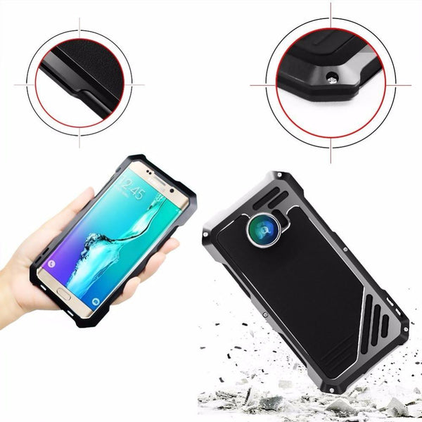 Deluxe Dustproof Metal Case Anti-Shock Cover with HD Lens For Samsung Galaxy S7 & S7 Edge.