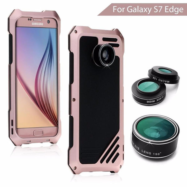 Deluxe Dustproof Metal Case Anti-Shock Cover with HD Lens For Samsung Galaxy S7 & S7 Edge.