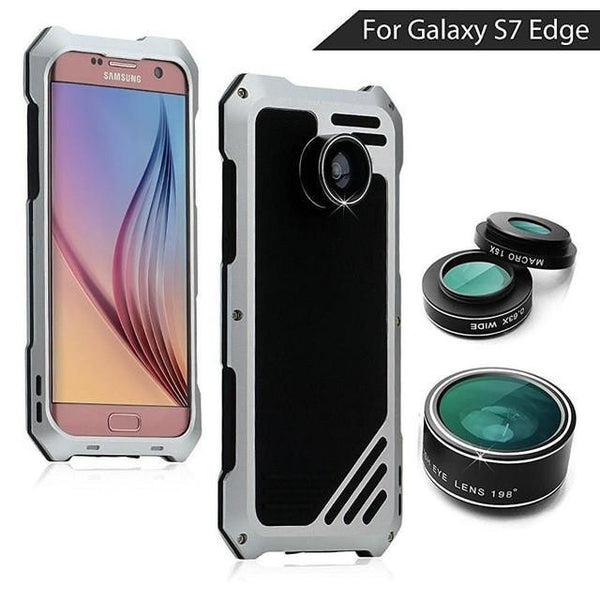 Deluxe Dustproof Metal Case Anti-Shock Cover with HD Lens For Samsung Galaxy S7 & S7 Edge.