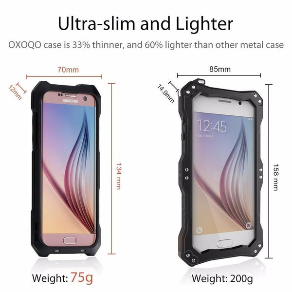 Deluxe Dustproof Metal Case Anti-Shock Cover with HD Lens For Samsung Galaxy S7 & S7 Edge.