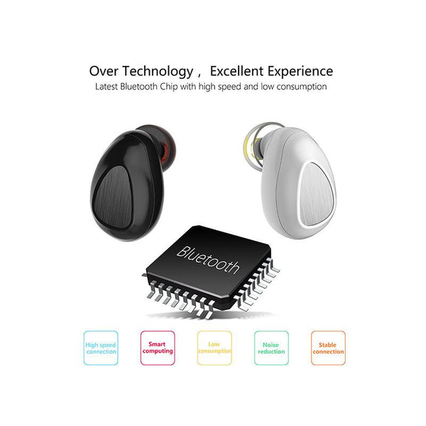 New True Invisible Cordless Twin Bluetooth Earbuds Headphones w/ Handsfree Microphone.
