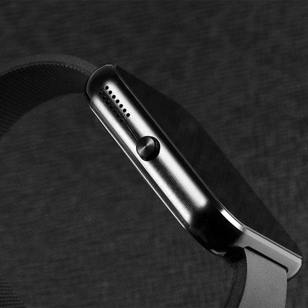 New Bluetooth Smart Watch with Leather & Silicone Band for IOS Android Smartphone