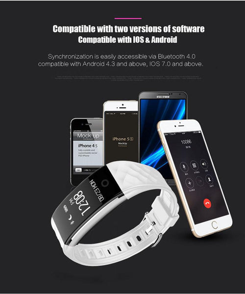 New Smart Band Bracelet Wristband With Heart Rate Monitor For iPhone Android Xiaomi Huawei.