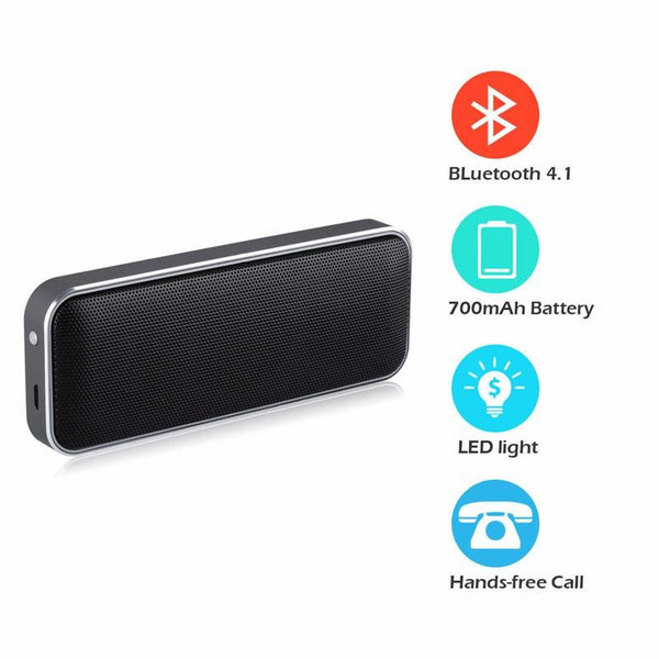 New Black Box Portable Mini Bluetooth Speaker with Super Bass, Handsfree Call & LED Light Support for Mobile Devices