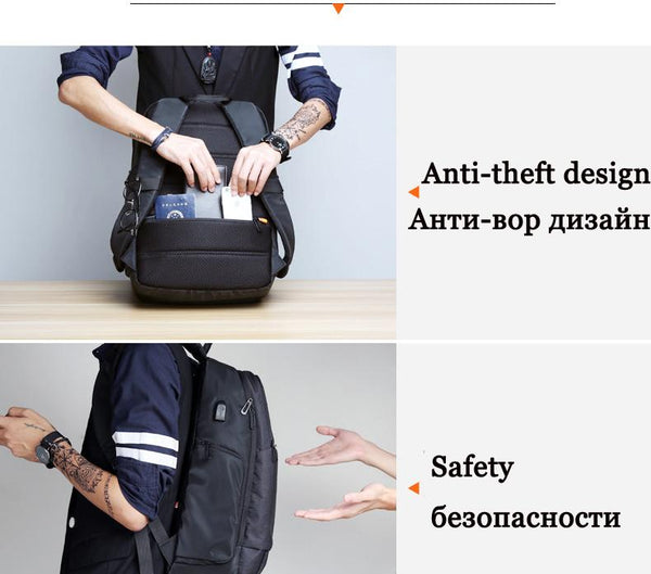New Adventurer's External USB Charge Anti-Theft 15.6 Inch Laptop Notebook Computer Backpack Bag