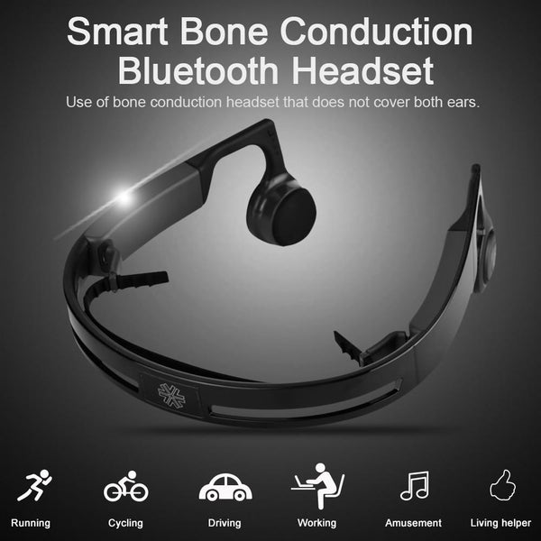 New Bone Conduction Headphone Bluetooth 4.1 Earphone Outdoor Sports Headsets Sweatproof Hands-free with Mic