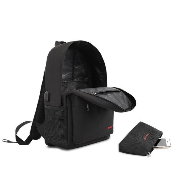 Simplistic Men's School 14 Inch Laptop Preppy Backpack with USB Charging