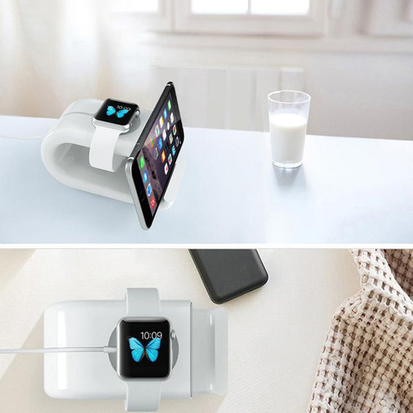 New Acrylic Charging Dock Station Bracket Cradle Stand Holder Charger for iPhone 5C 5S 6 6S 7 8 X Plus & Apple Watch