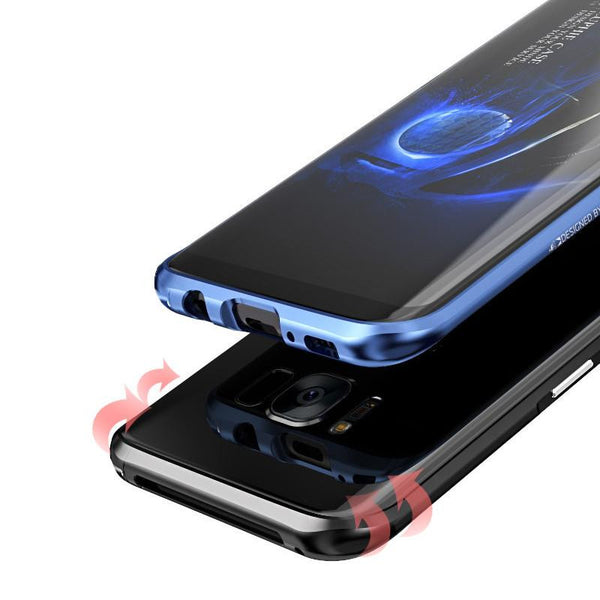 New Ultra Slim Aluminum Metal Frame Shockproof Bumper Case with Full Edge Protection for Samsung Galaxy S8 S9 Series.