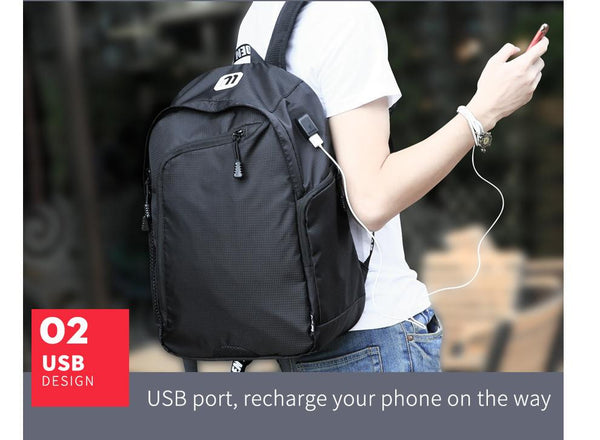 Business Casual Men's 14 Inch Laptop Backpacks for Leisure Travel Daypacking with Battery Slot for USB Charging