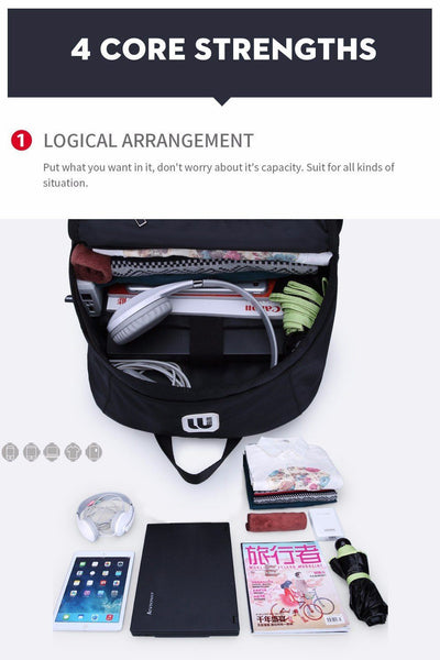 Business Casual Men's 14 Inch Laptop Backpacks for Leisure Travel Daypacking with Battery Slot for USB Charging